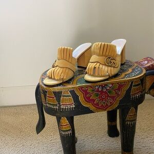 Gucci suede yellow mules size 9